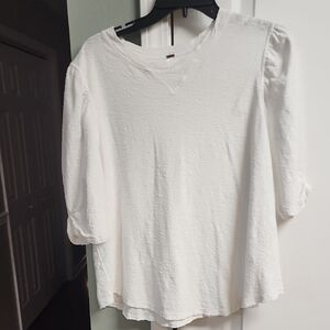 Free People White, Textured Blouse